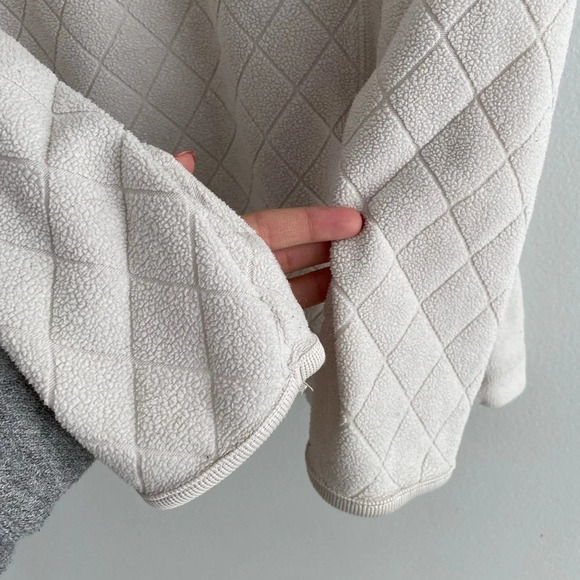 COLUMBIA Cream 1/4 Zip Fleece Diamond Patterned Sweater Size XS - Picture 7 of 14